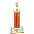 Premium Single Orange Carbon Fiber Victory Golf Trophy