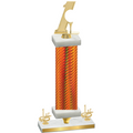 Premium Single Orange Carbon Fiber First Place Golf Trophy