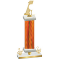 Premium Single Orange Carbon Fiber Second Place Golf Trophy