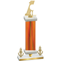 Premium Single Orange Carbon Fiber Victory Golf Trophy