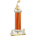 Premium Single Orange Carbon Fiber Year Golf Trophy