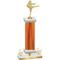 Premium Single Orange Carbon Fiber Second Place Karate Trophy