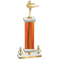 Premium Single Orange Carbon Fiber Victory Karate Trophy
