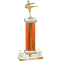 Premium Single Orange Carbon Fiber Second Place Karate Trophy