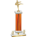 Premium Single Orange Carbon Fiber Year Karate Trophy