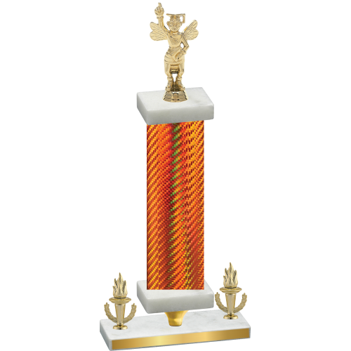 Premium Single Orange Carbon Fiber Victory Academics Trophy