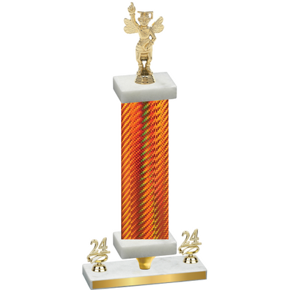 Premium Single Orange Carbon Fiber Year Academics Trophy