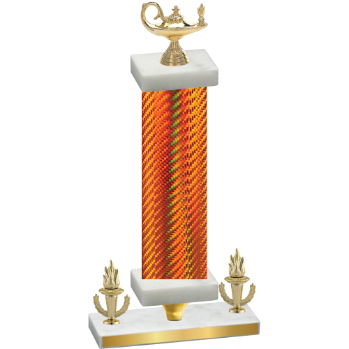 Premium Single Orange Carbon Fiber Victory Academics Trophy