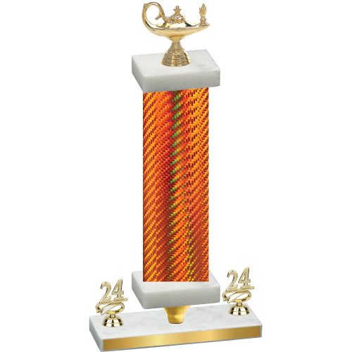 Premium Single Orange Carbon Fiber Year Academics Trophy
