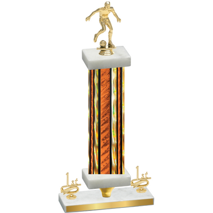 Premium Single Orange Glacier First Place Soccer Trophy