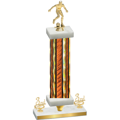 Premium Single Orange Glacier Third Place Soccer Trophy