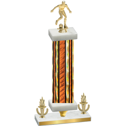 Premium Single Orange Glacier Victory Soccer Trophy