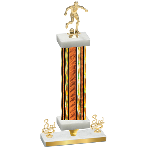 Premium Single Orange Glacier Third Place Soccer Trophy