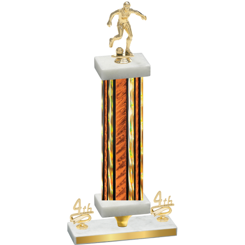 Premium Single Orange Glacier Fourth Place Soccer Trophy