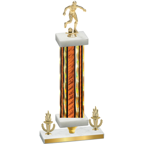 Premium Single Orange Glacier Victory Soccer Trophy