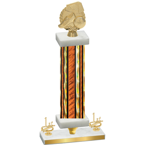 Premium Single Orange Glacier First Place Soccer Trophy