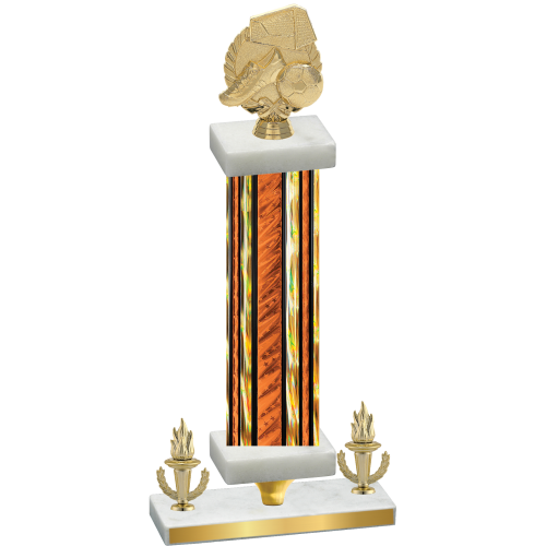 Premium Single Orange Glacier Victory Soccer Trophy