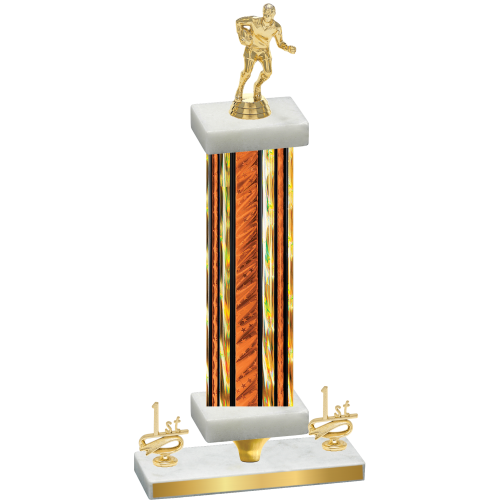 Premium Single Orange Glacier First Place Rugby Trophy