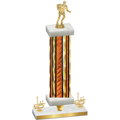Premium Single Orange Glacier First Place Rugby Trophy