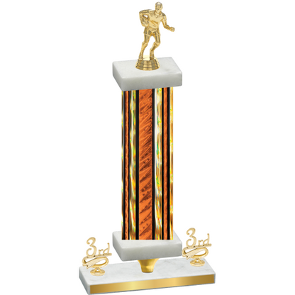 Premium Single Orange Glacier Third Place Rugby Trophy