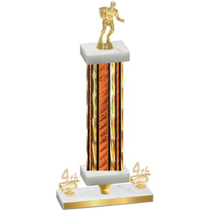 Premium Single Orange Glacier Fourth Place Rugby Trophy