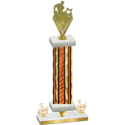 Premium Single Orange Glacier Third Place Rugby Trophy