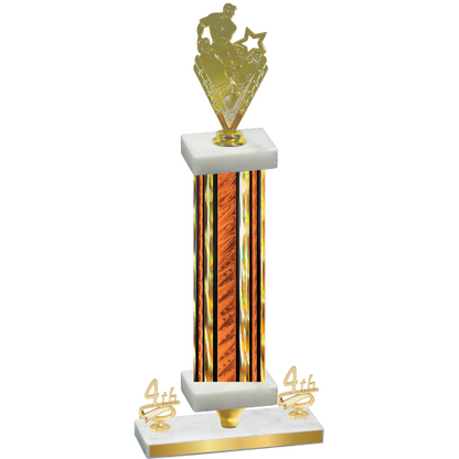 Premium Single Orange Glacier Fourth Place Rugby Trophy