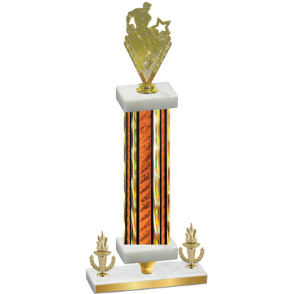 Premium Single Orange Glacier Victory Rugby Trophy