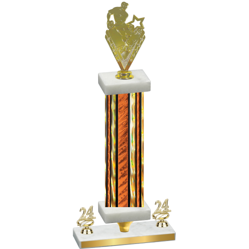 Premium Single Orange Glacier Year Rugby Trophy