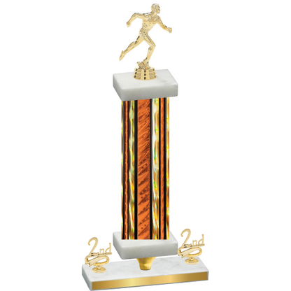 Premium Single Orange Glacier Second Place Running Trophy