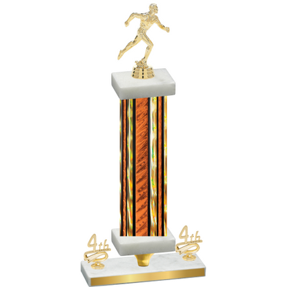 Premium Single Orange Glacier Fourth Place Running Trophy