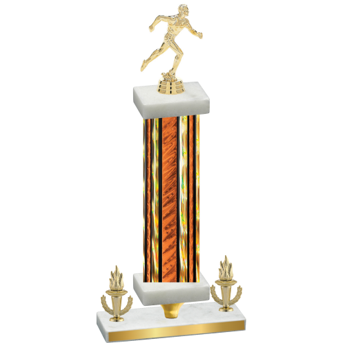 Premium Single Orange Glacier Victory Running Trophy