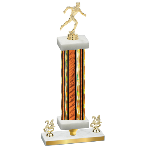 Premium Single Orange Glacier Year Running Trophy