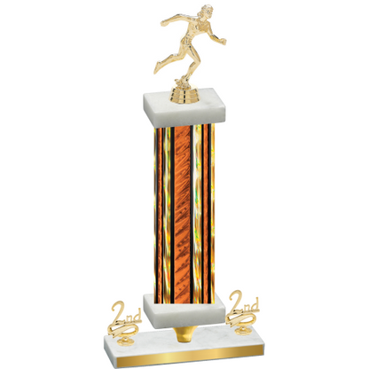 Premium Single Orange Glacier Second Place Running Trophy