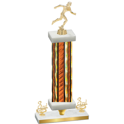 Premium Single Orange Glacier Third Place Running Trophy