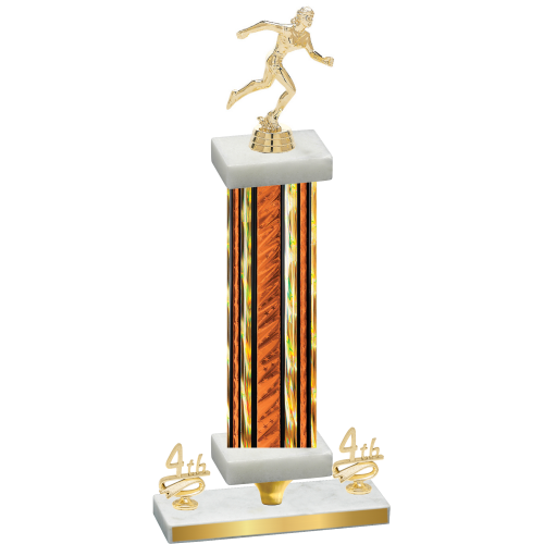 Premium Single Orange Glacier Fourth Place Running Trophy