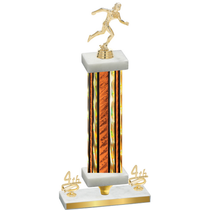 Premium Single Orange Glacier Fourth Place Running Trophy