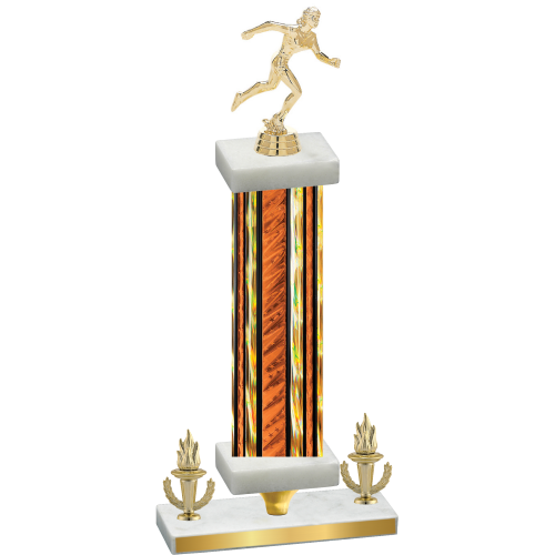 Premium Single Orange Glacier Victory Running Trophy