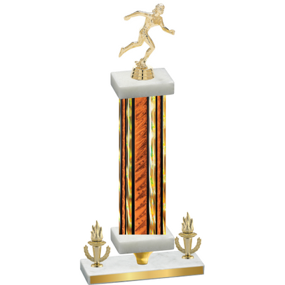 Premium Single Orange Glacier Victory Running Trophy