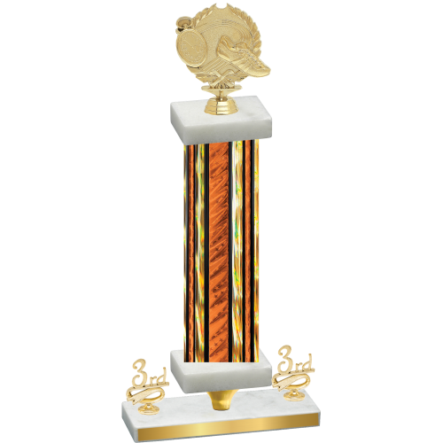 Premium Single Orange Glacier Third Place Running Trophy