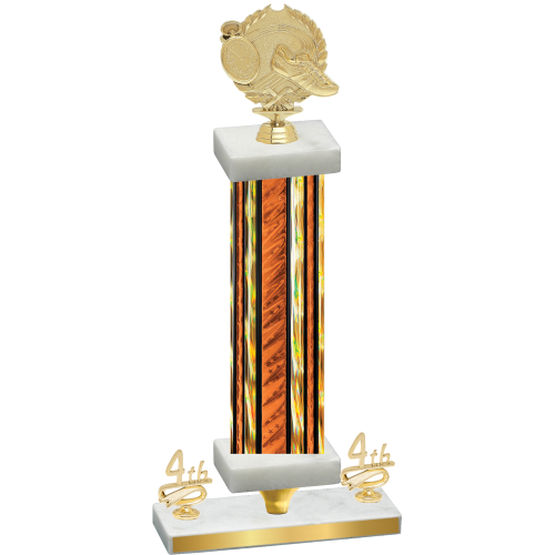Premium Single Orange Glacier Fourth Place Running Trophy