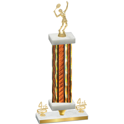 Premium Single Orange Glacier Fourth Place Tennis Trophy