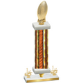 Premium Single Orange Glacier First Place Football Trophy