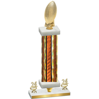 Premium Single Orange Glacier Year Football Trophy