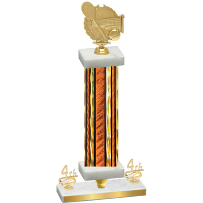 Premium Single Orange Glacier Fourth Place Tennis Trophy