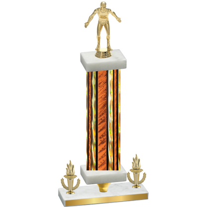 Premium Single Orange Glacier Victory Wrestling Trophy