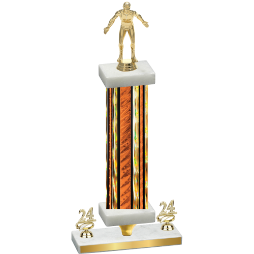 Premium Single Orange Glacier Year Wrestling Trophy