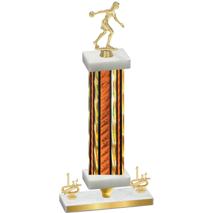 Premium Single Orange Glacier First Place Bowling Trophy