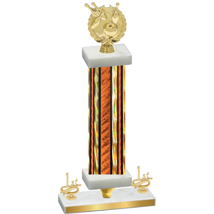 Premium Single Orange Glacier First Place Bowling Trophy