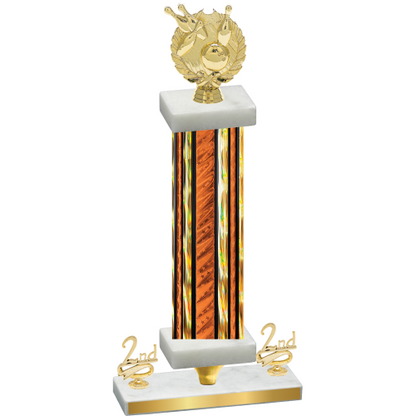 Premium Single Orange Glacier Second Place Bowling Trophy